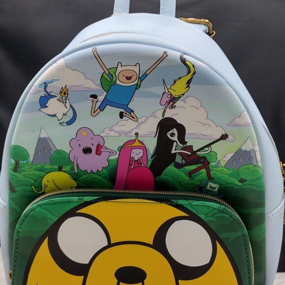 *New* Loungefly Cartoon Network Adventure Time Characters Mini Blue Backpack - Picture 6 of 9